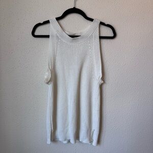 Elegant White Knit Sleeveless Top